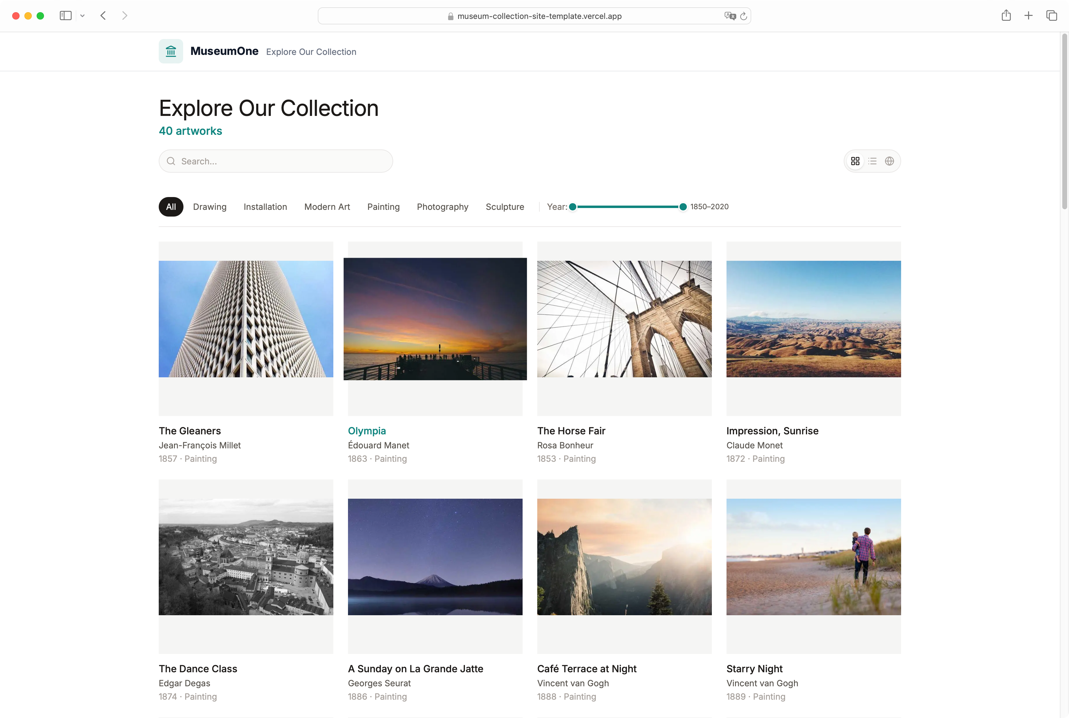 Museum Collection Website